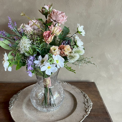 ガラス花器付フラワーアレンジメント