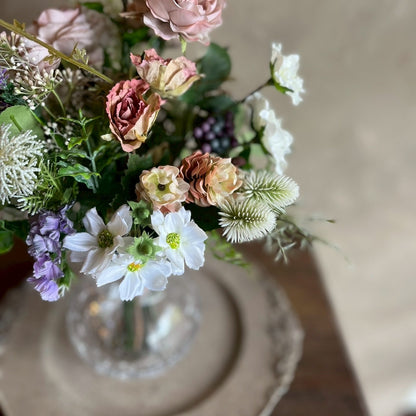 ガラス花器付フラワーアレンジメント